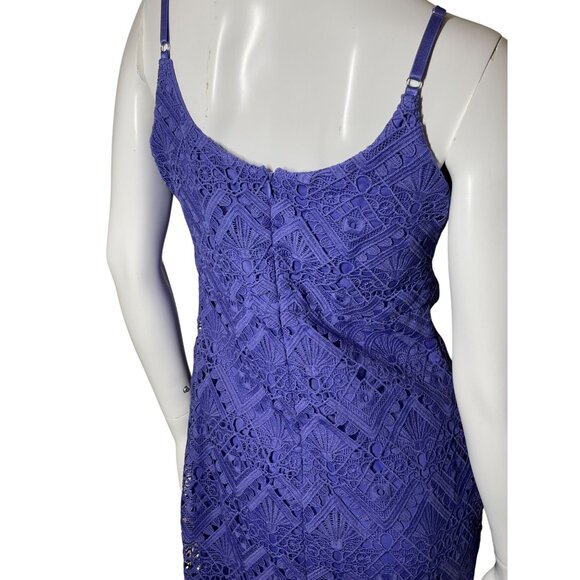 Guess Women's Dress size 8 (M) Purple Sleeveless Lace Mini Dress Spaghetti Strap - Picture 10 of 15